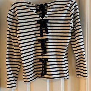J. Crew bow back detail cotton striped tee